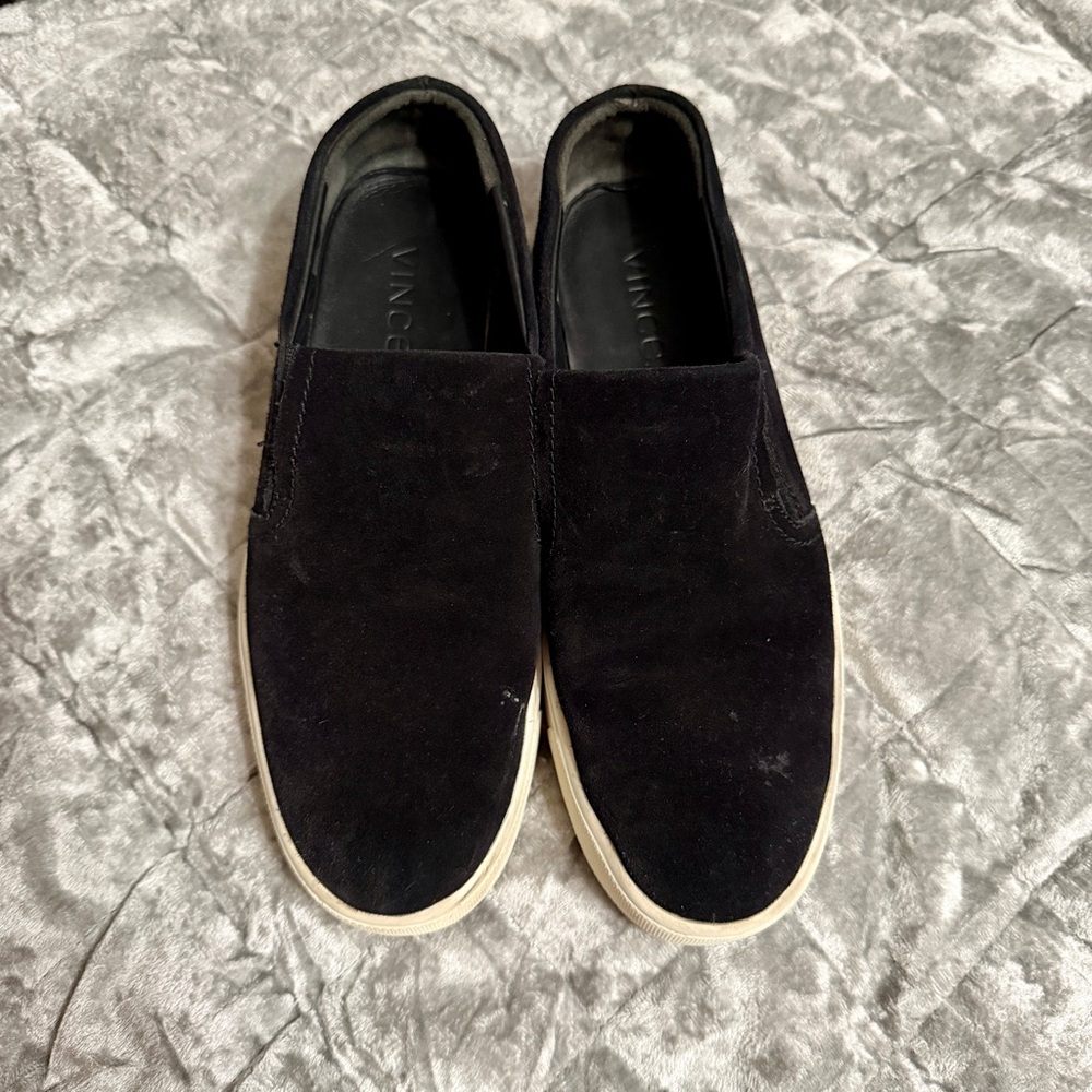 Vince Black Suede Slip-On Sneakers | Women’s Size 7.5 | Minimalist Designer